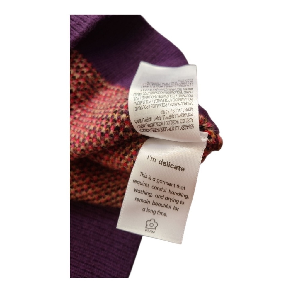 NWOT FARM Rio Striped Colorful Patchwork Sweater Size Small - Picture 13 of 13